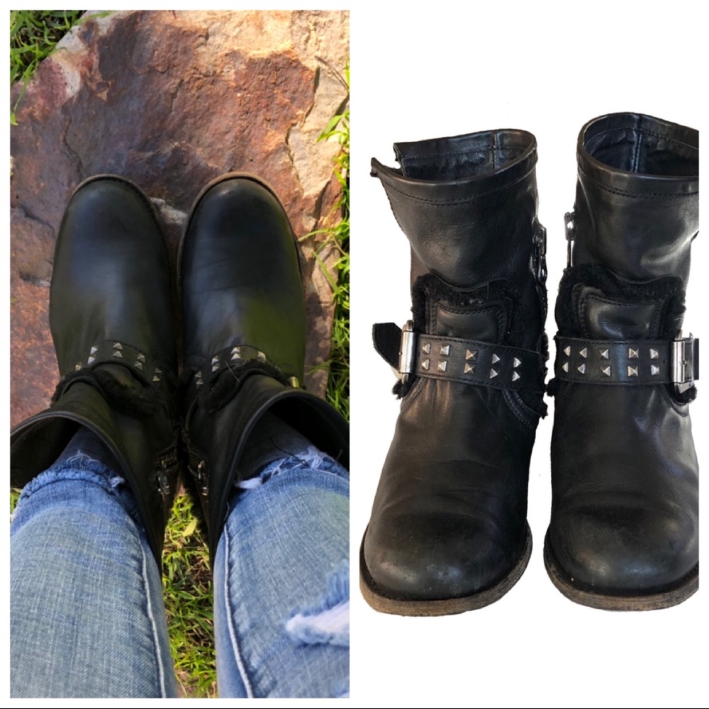 Juicy Couture Leather Biker Boots SZ 6